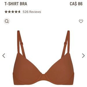 SKIMS Fits Everybody T-Shirt Bra, 32D, colour Bronze, brand new (never worn)